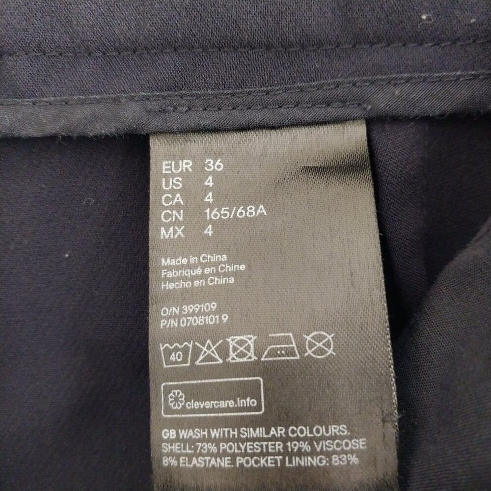 H&M Sailor Trouser Dress Pants Slacks Excellent Condition Size 4 Navy Blue - Picture 7 of 8